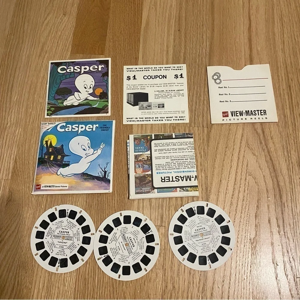 Vintage Casper the Ghost View Master Complete W/ Story Book & 3 Slides